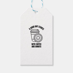 A GOOD DAY STARTS WITH COFFEE AND DONUTS GIFT TAGS