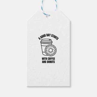 A GOOD DAY STARTS WITH COFFEE AND DONUTS GIFT TAGS