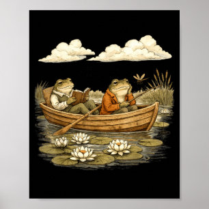 A good day to read a book funny frog toad book poster