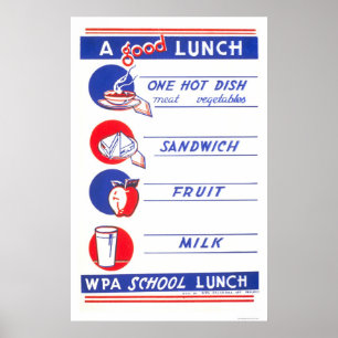 A Good Lunch Eat Well 1941 WPA Poster