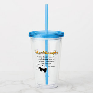 A good skunky head and a good skunky heart acrylic tumbler