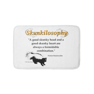 A good skunky head and a good skunky heart bath mat