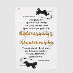 A good skunky head and a good skunky heart golf towel