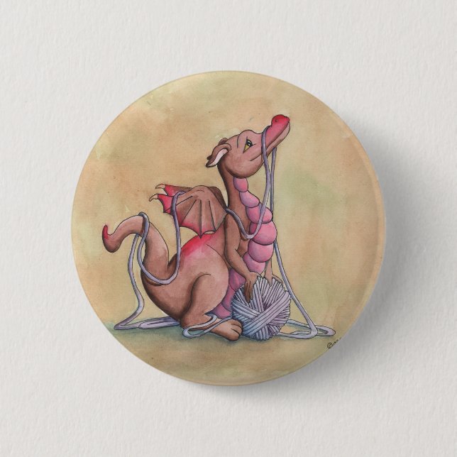 A Good Yarn 2 Inch Round Button (Front)