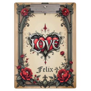 A gothic romance. An ornate, gothic-style Clipboard