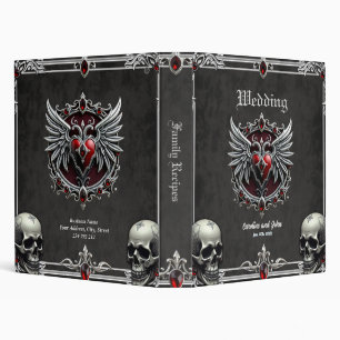 A Gothic symbiosis, elegant haert and skulls.  Binder
