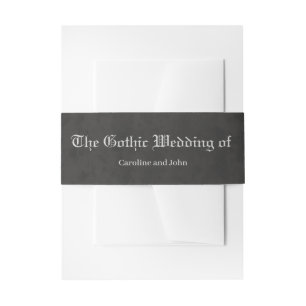 A Gothic symbiosis, elegant haert and skulls Invitation Belly Band