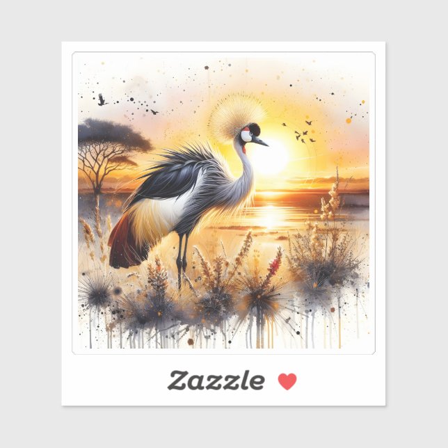 A Graceful Bird at Sunset by the Tranquil Waters (Sheet)