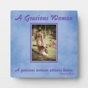 A Gracious Woman Blue Parchment Plaque