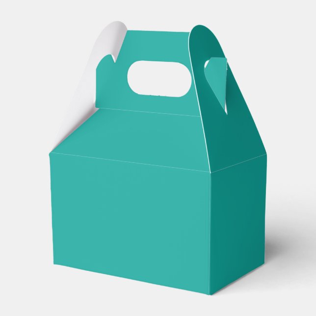 A gradient background blending blue into green. favor box (Front Side)