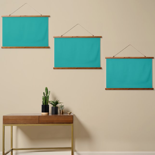 A gradient background blending blue into green. hanging tapestry (Asymmetrical)
