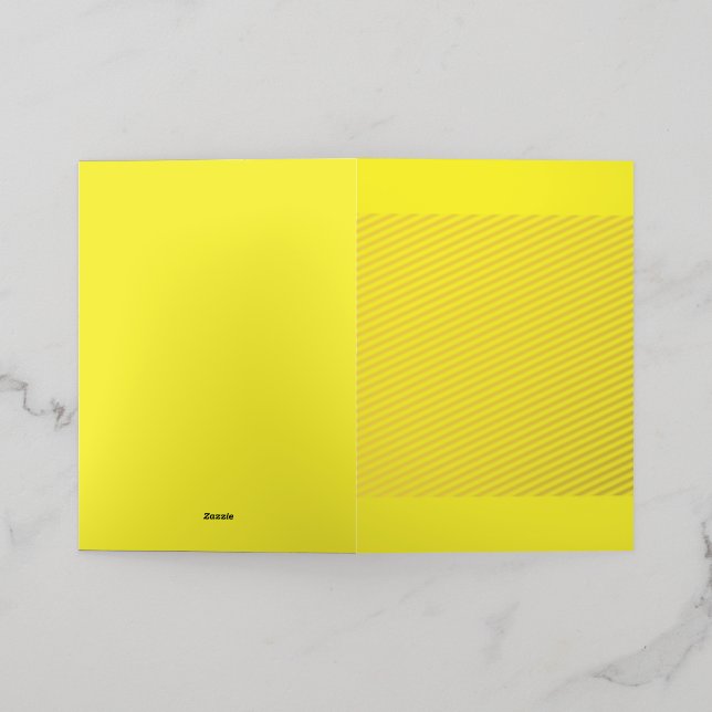 A gradient blending from yellow to orange, creatin foil greeting card (Outside Laydown)