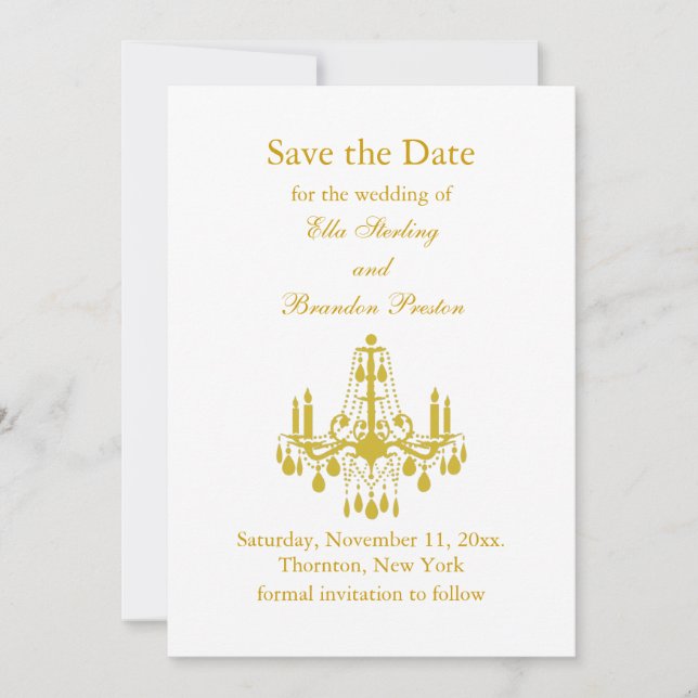 A Grand Ballroom Save the Date (yellow) (Front)