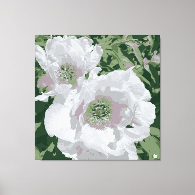 A grand white peony on canvas. canvas print (Front)