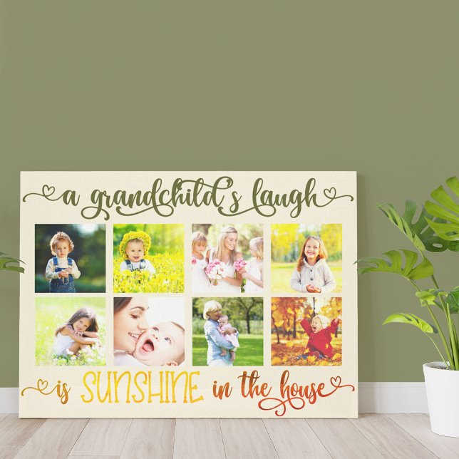 A Grandchilds Laugh Quote - Custom Photo Canvas Print (Creator Uploaded)