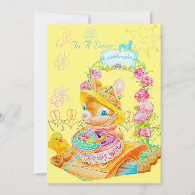 A Granddaughter's Personalized Easter Card. Thank You Card (Front)