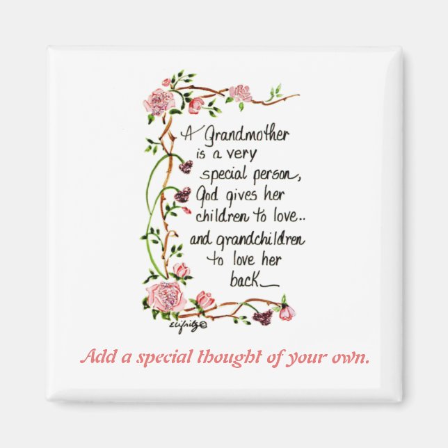 A Grandmother is a Very Special Person Magnet (Front)