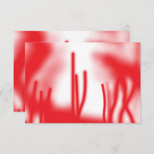 A graphic design featuring bold red and orange sha thank you card