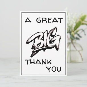 A Great Big Thank You Black Typography Doodles Card