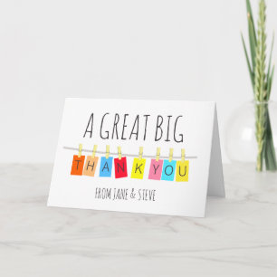 A Great Big Thank You, Cute Bright Bunting – Card