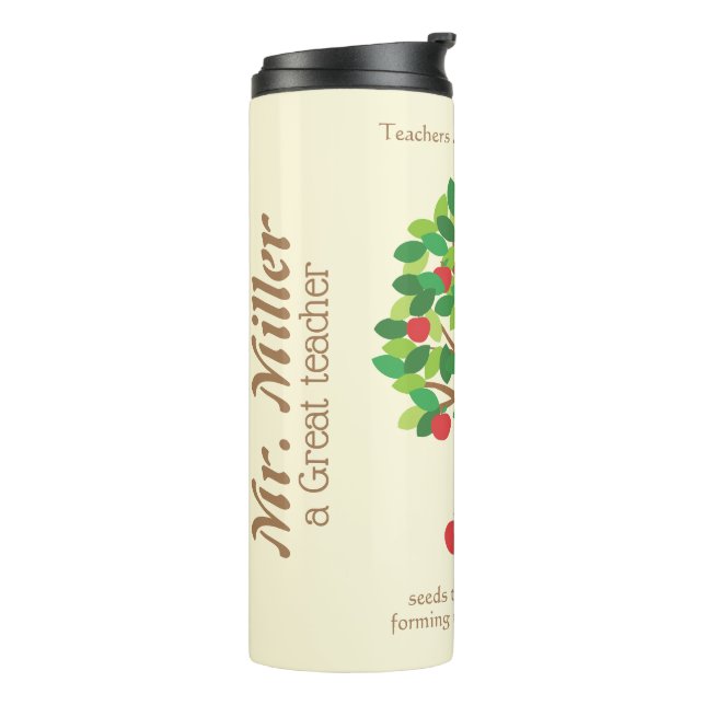 A Great Teacher Personalized Apple Tree Thermal Tumbler (Rotated Left)