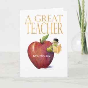 A Great Teacher Thank You Worm in Apple Customize