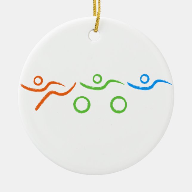 A great Triathlon gift for your friend or family Ceramic Ornament (Front)