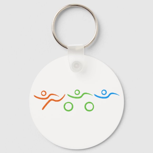 A great Triathlon gift for your friend or family Keychain (Front)