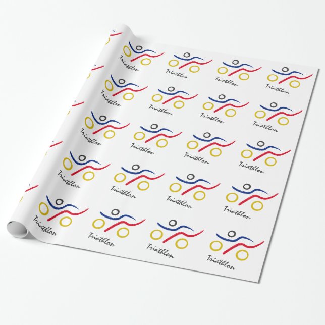 A great Triathlon gift for your friend or family Wrapping Paper (Unrolled)