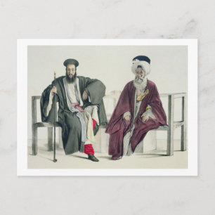 A Greek Priest and a Turk, engraved by the Thierry Postcard
