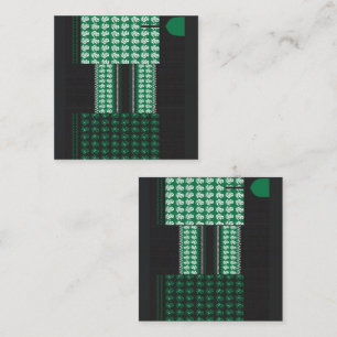 a green and black pattern with a tree in the middl loyalty card