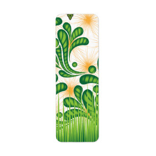A green and gold artistic pattern depicting a tree
