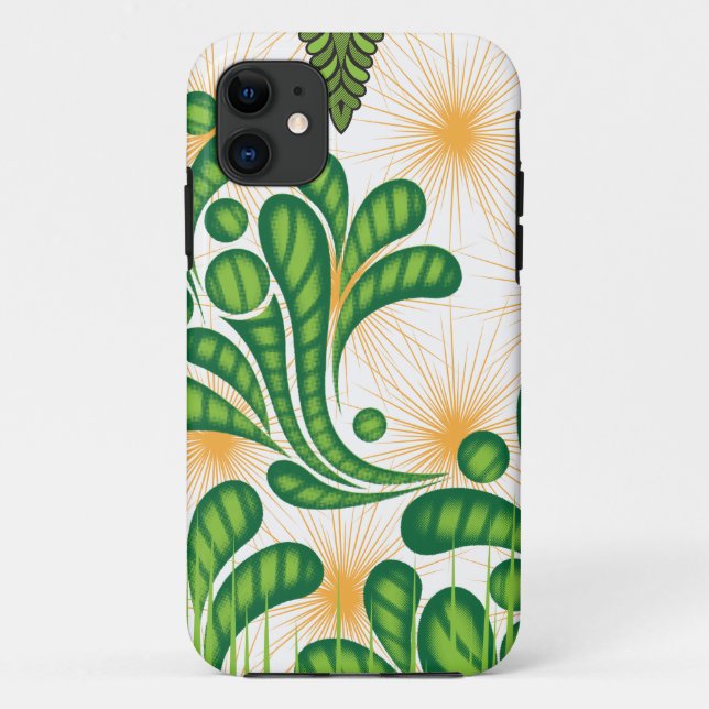 A green and gold artistic pattern depicting a tree Case-Mate iPhone case (Back)