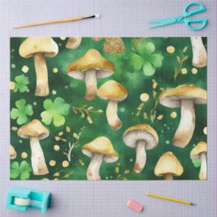 A Green and Gold Mushroom Series Design #12 Tissue Paper