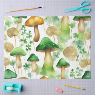 A Green and Gold Mushroom Series Design #5 Tissue Paper