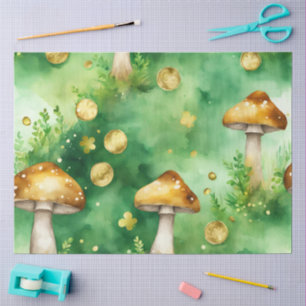 A Green and Gold Mushroom Series Design #9 Tissue Paper