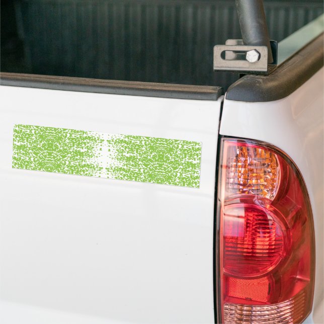 a green and white background with small dots bumper sticker (On Truck)