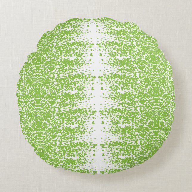 a green and white background with small dots round pillow (Front)