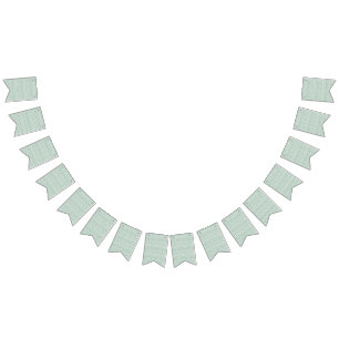 a green and white background with small leaves bunting flags