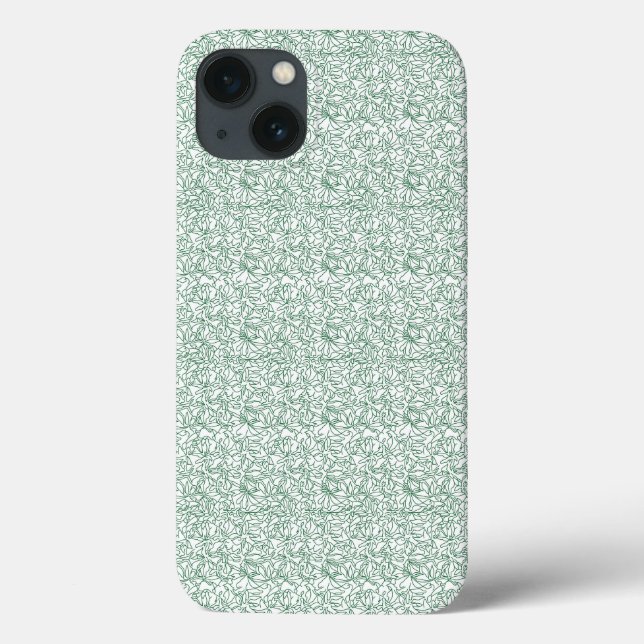 a green and white background with small leaves Case-Mate iPhone case (Back)