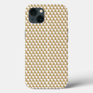 a green and white background with small leaves iPhone 13 case