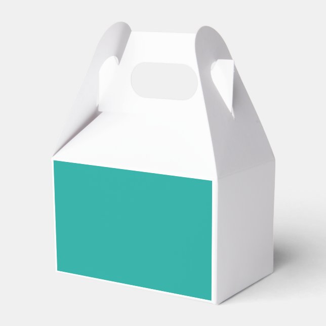 a green background with a  favor box (Front Side)