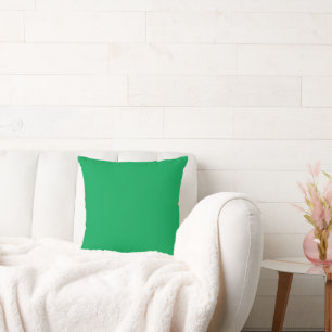 a green background with a throw pillow