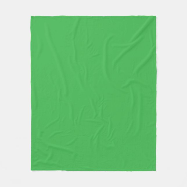 a green background with a white border fleece blanket (Front)