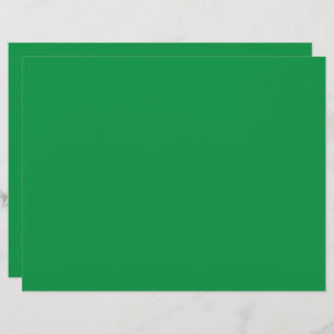 a green background with a white border letterhead
