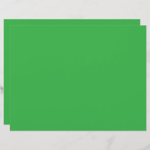 a green background with a white border letterhead