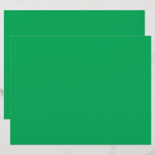 a green background with a white border letterhead