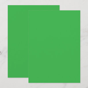 a green background with a white border thank you card