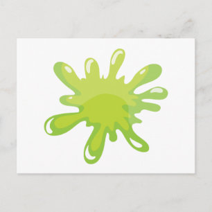 a green colour splash postcard