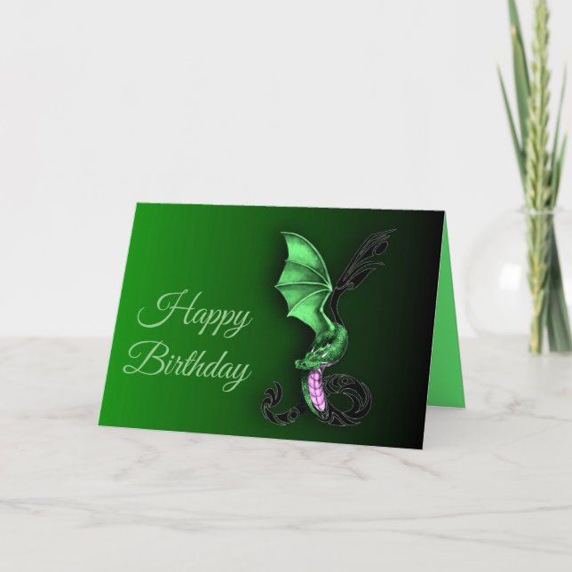 A Green Dragon Card (Front)